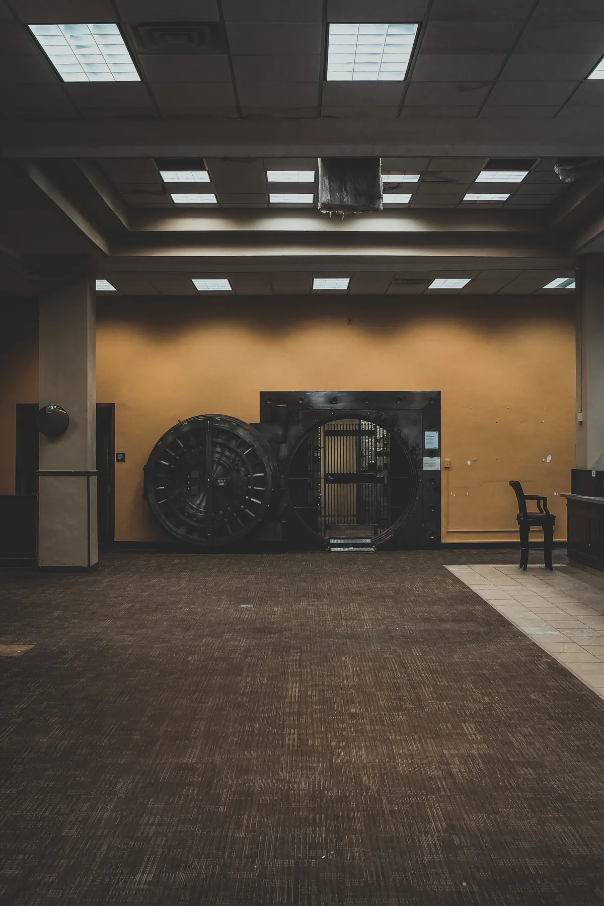 Bank vault and lobby